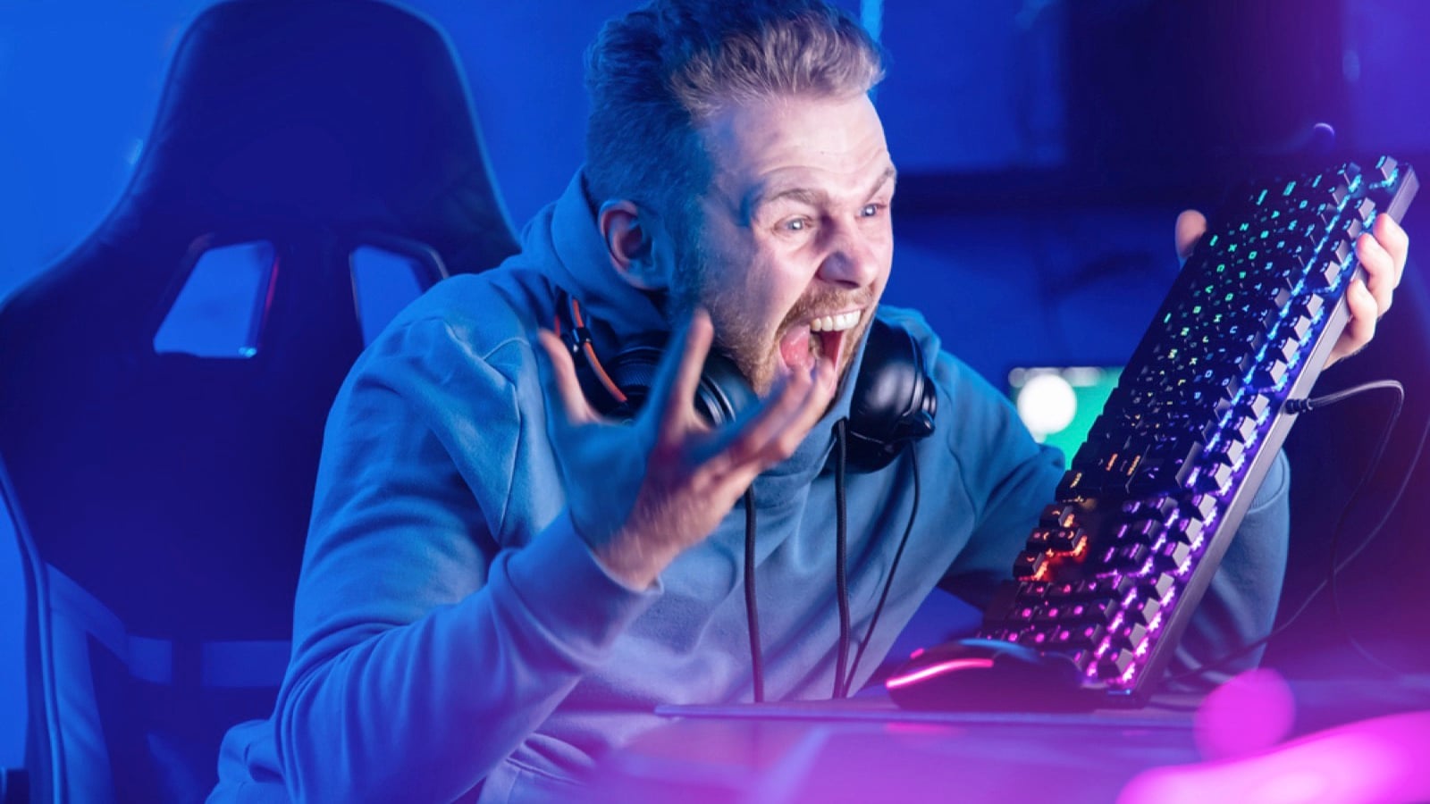 Angry computer gamer
