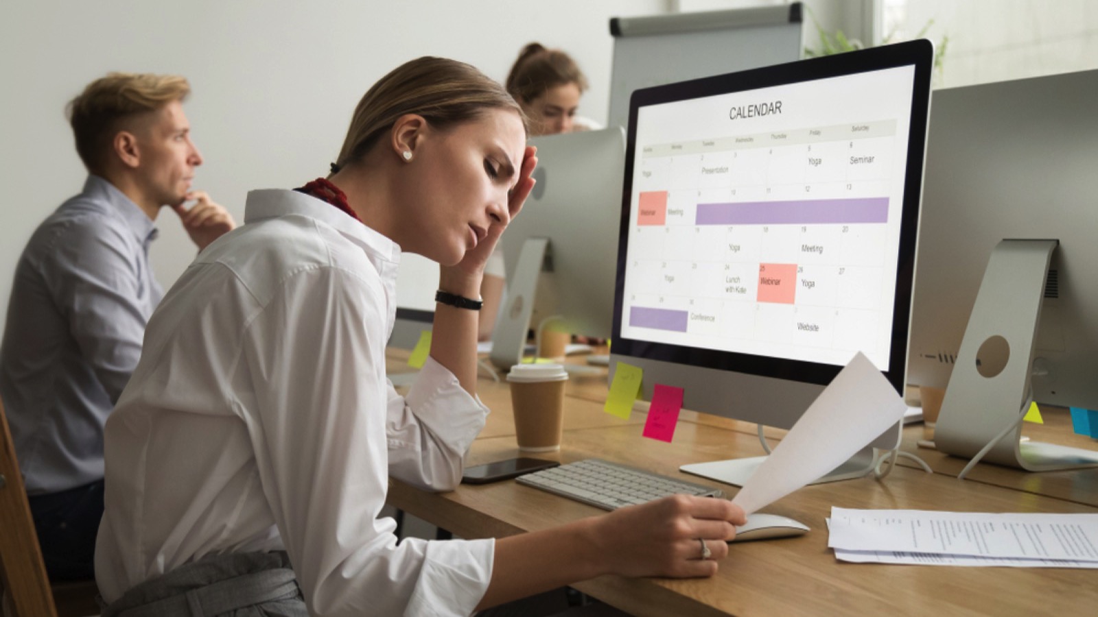 Frustrated tired businesswoman