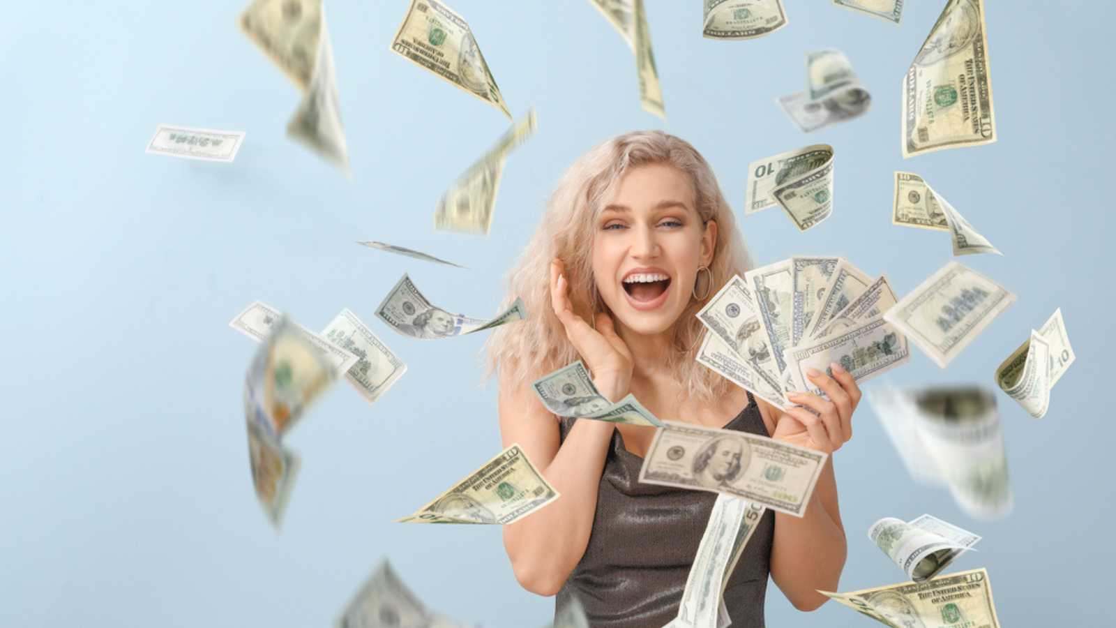 Rich Woman with money