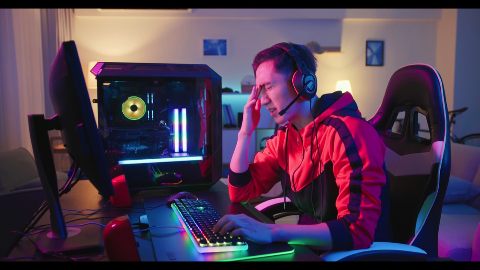 Upset Asian gamer