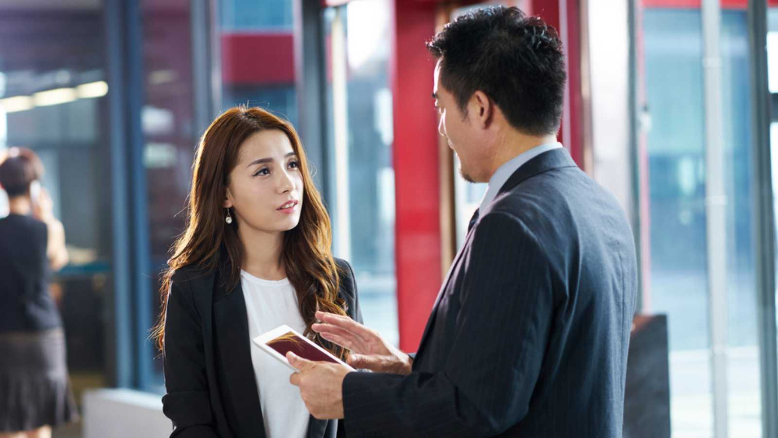 Business people discussing