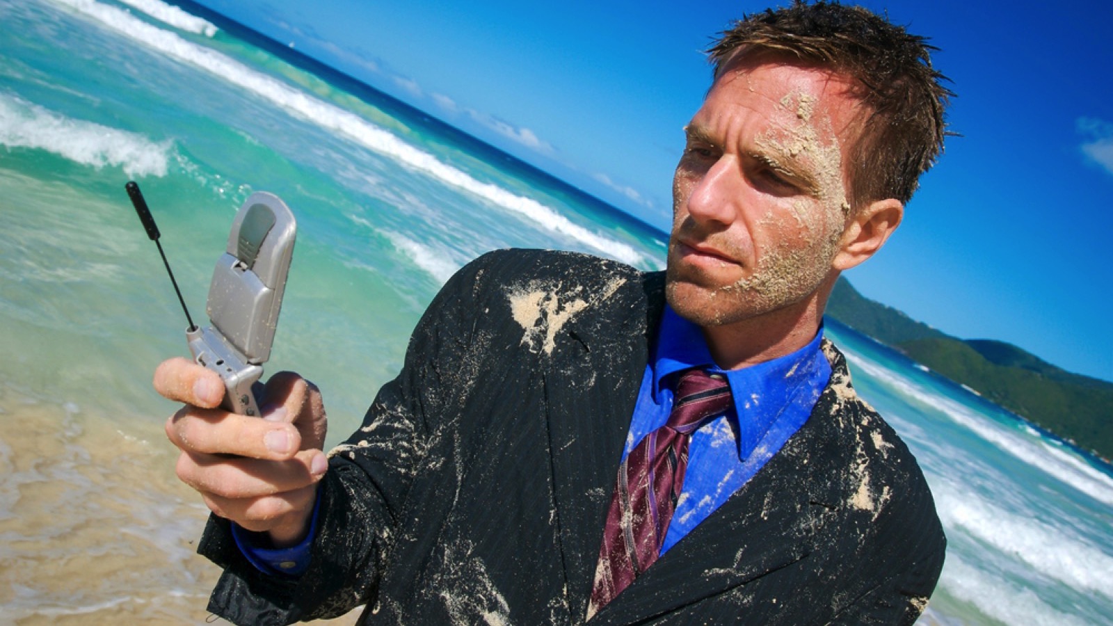 Businessman stranded trying for mobile signal