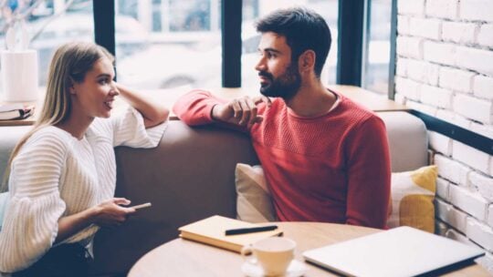Couples discussing spending
