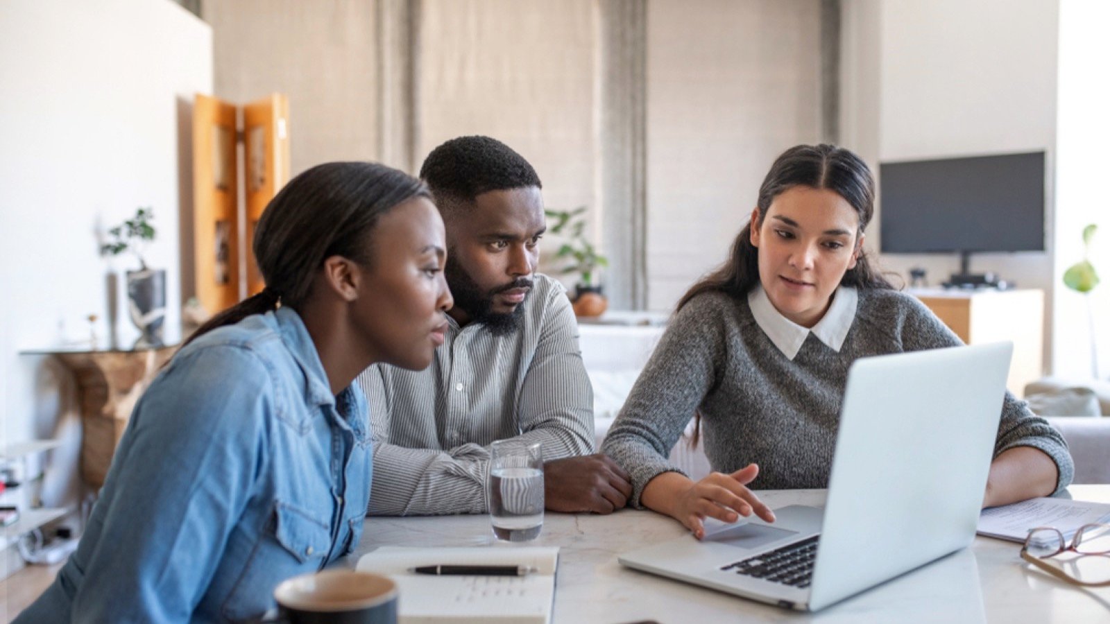 Financial planner helping couples