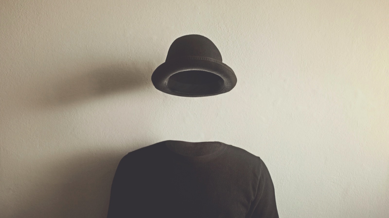 Invisble man wearing hat