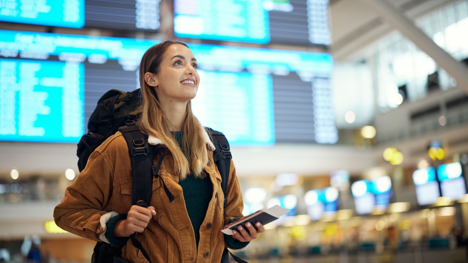 woman in an airport