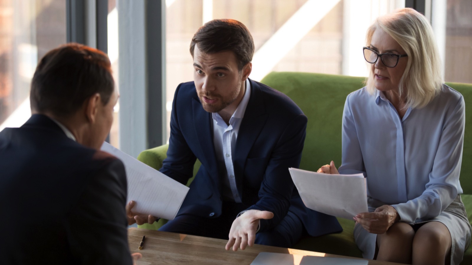 Man discussing in interview