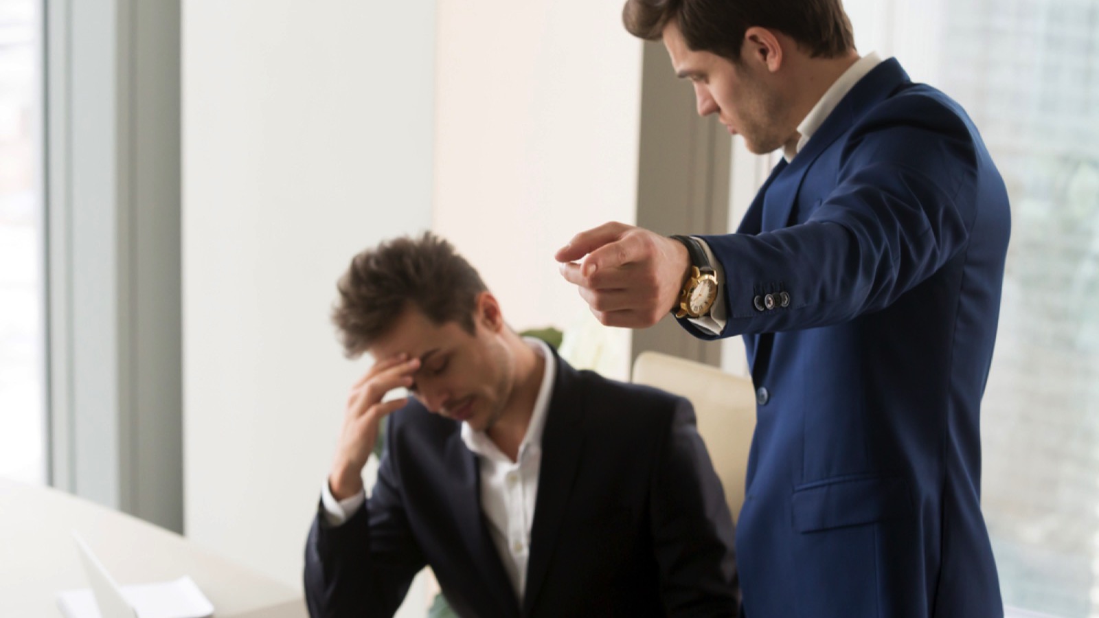 Man firing employee