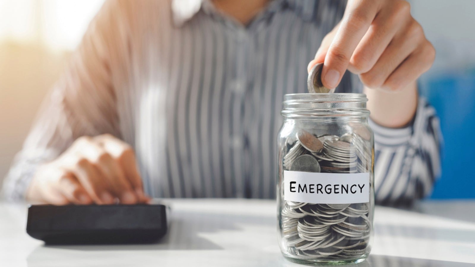Man saving for emergency