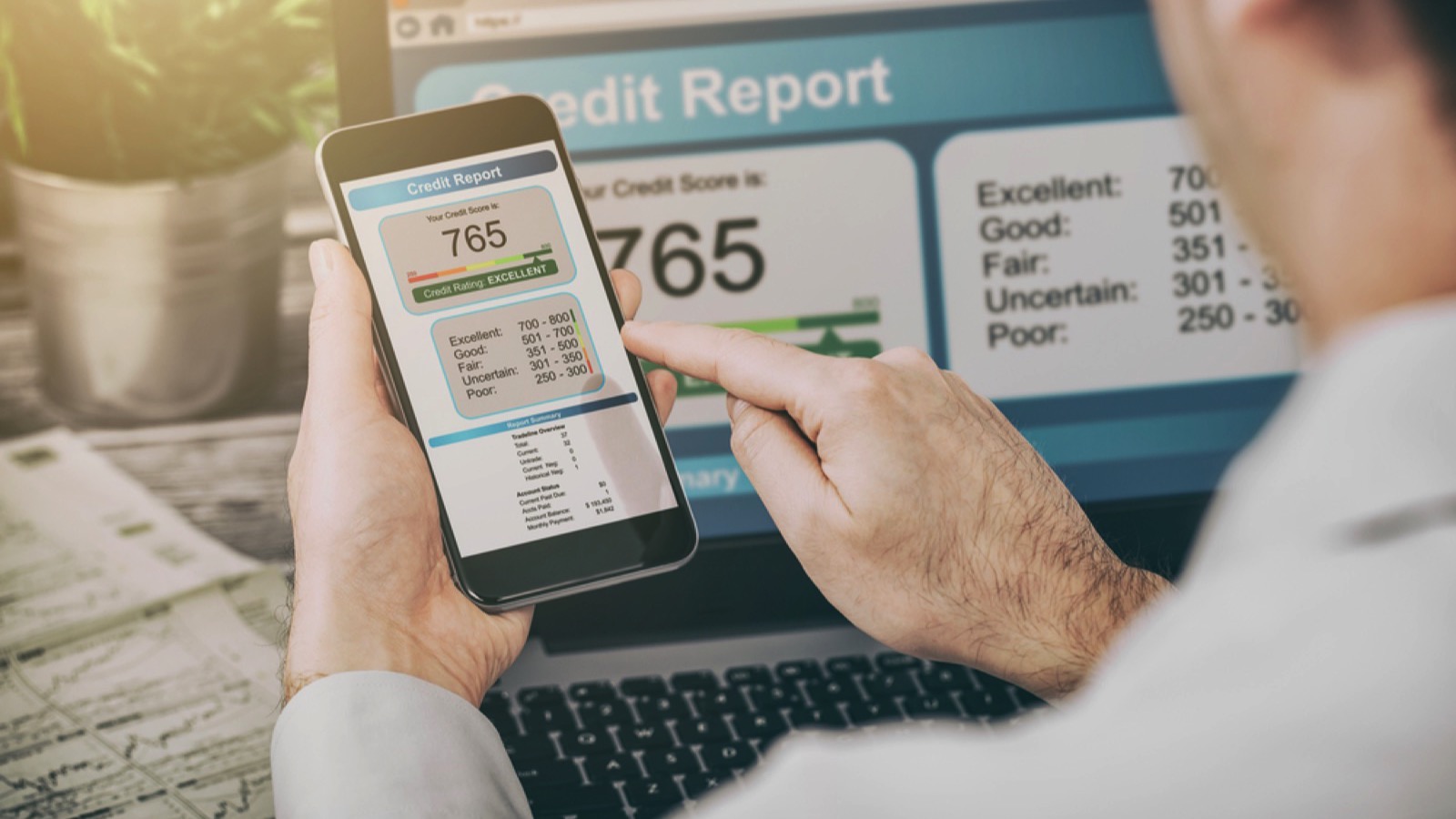 Man seeing Credit Report