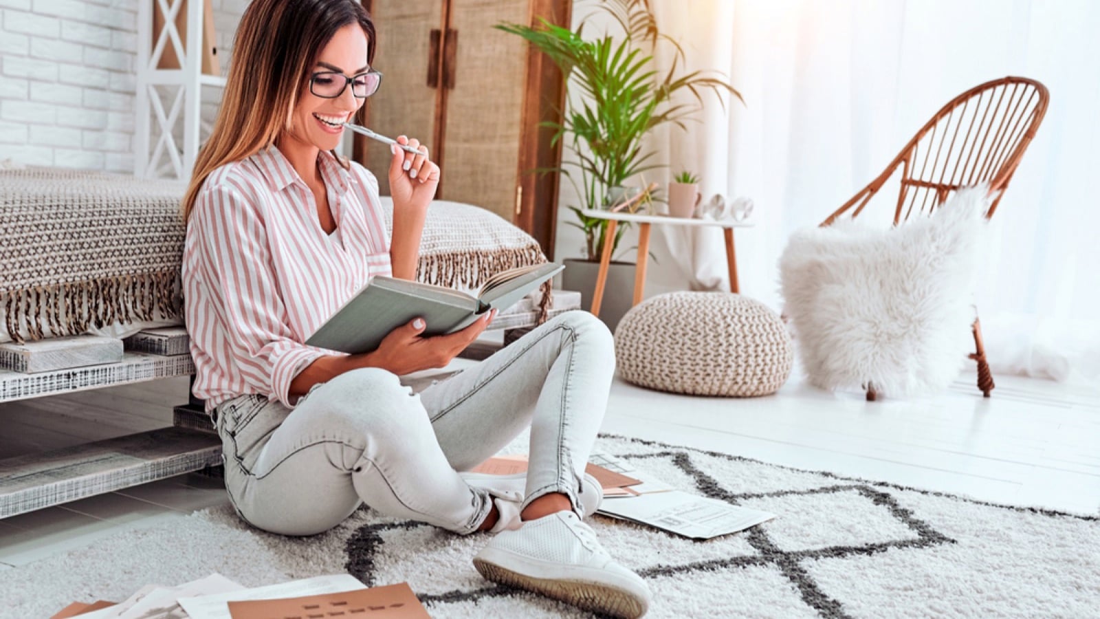 Woman creating To Do list