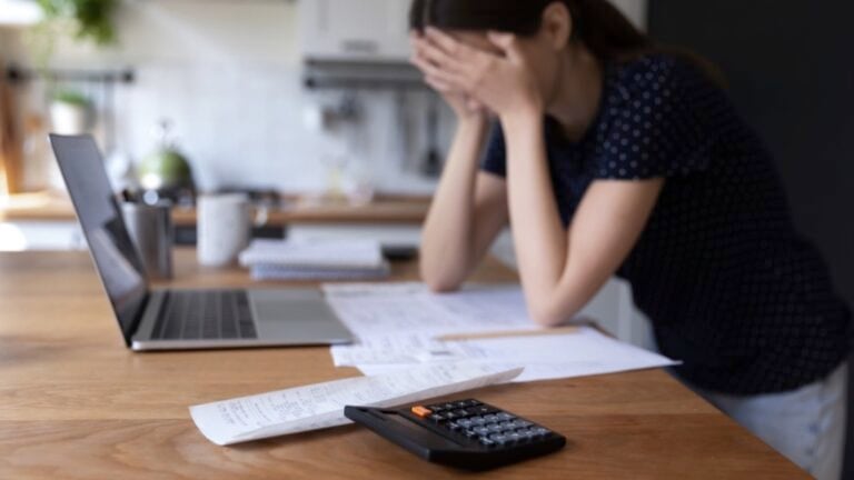 Woman declaring Bankruptcy
