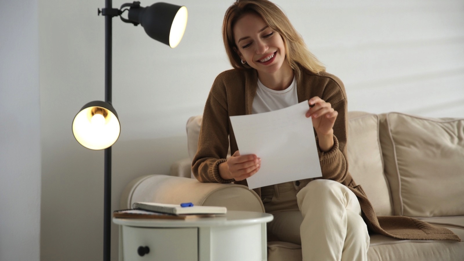 Woman reading letter