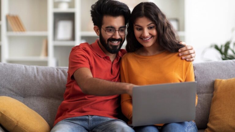 Young couple planning