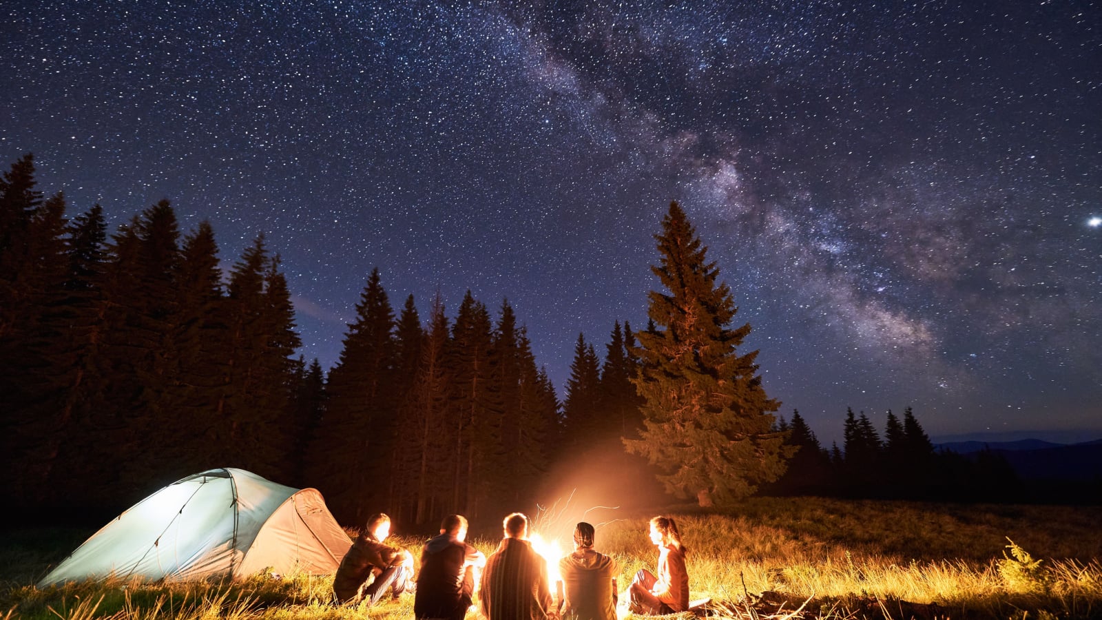 camping under stars