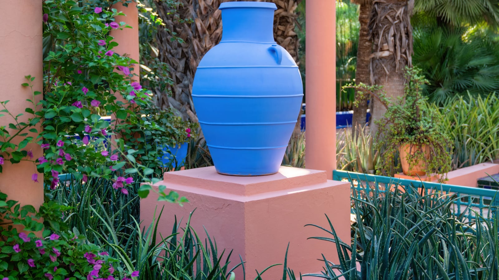 large blue vase