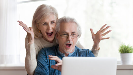 retired people happy with senior discount