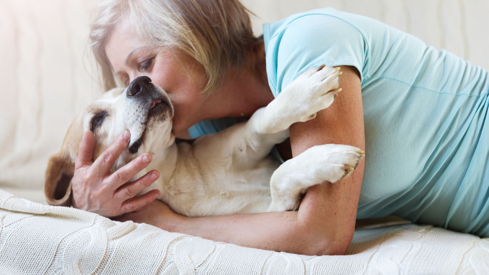 retired person with dog