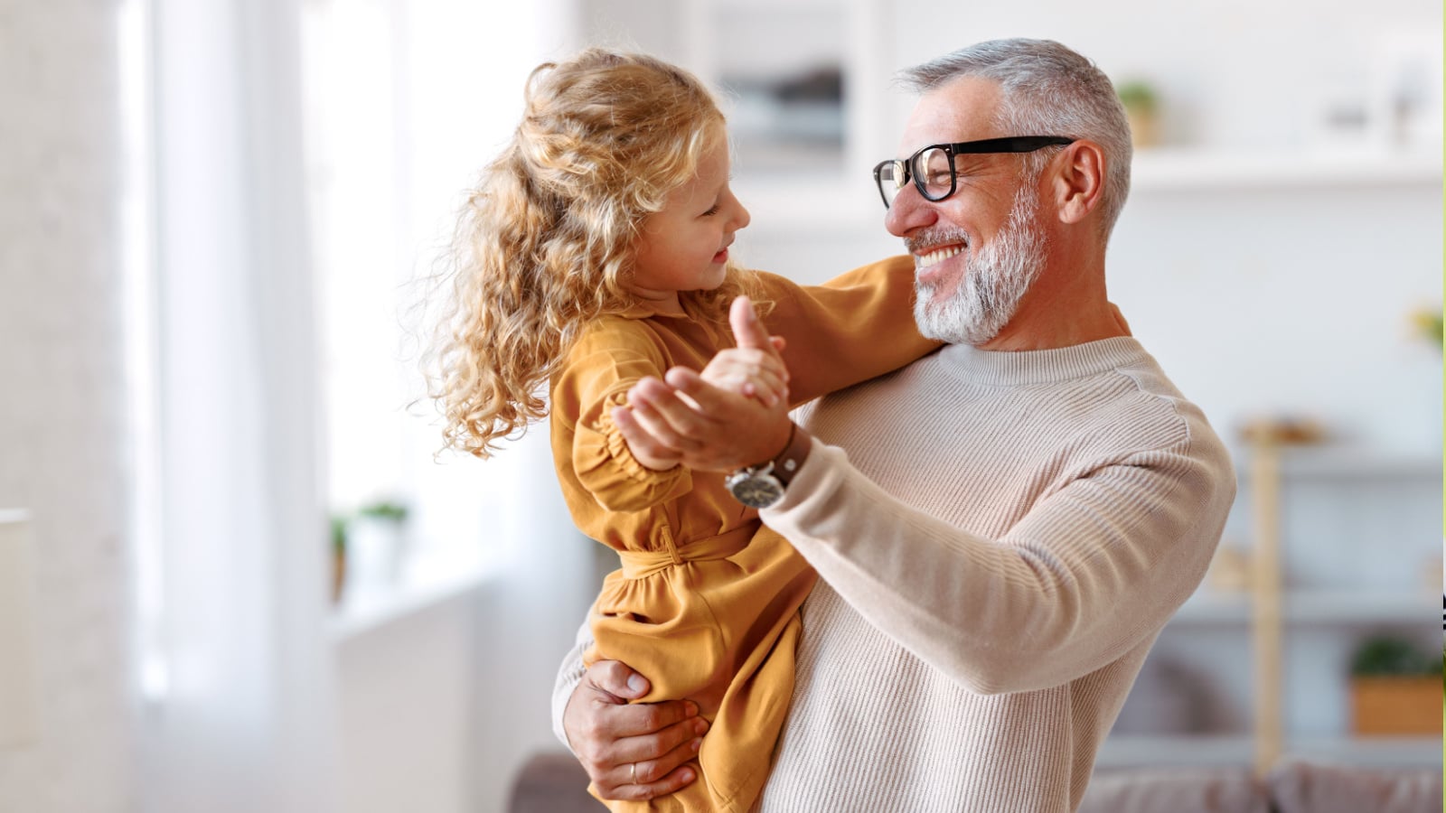 retired person with grand child