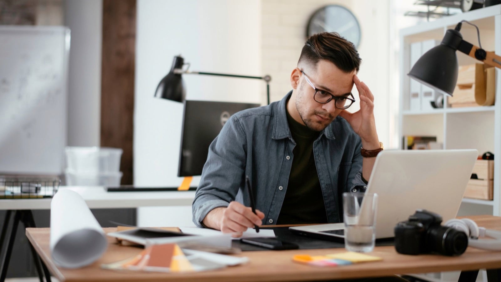Handsome man stressed and angry
