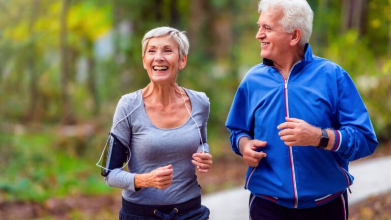 Jogging old couples