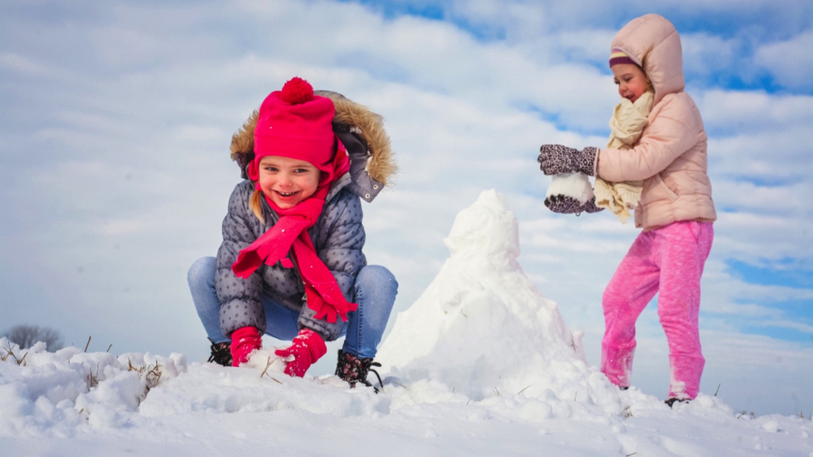 Kids playing in snow