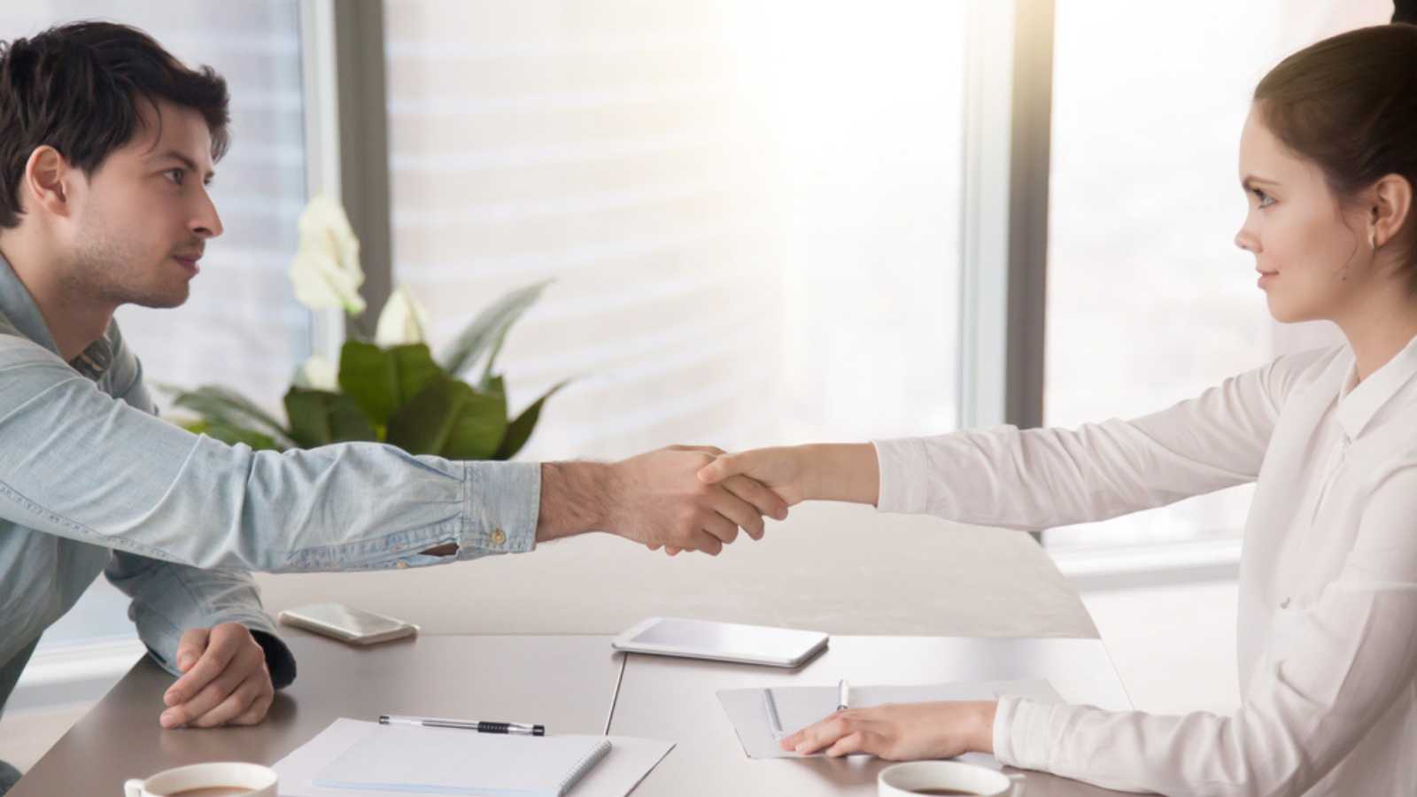 Man at interview