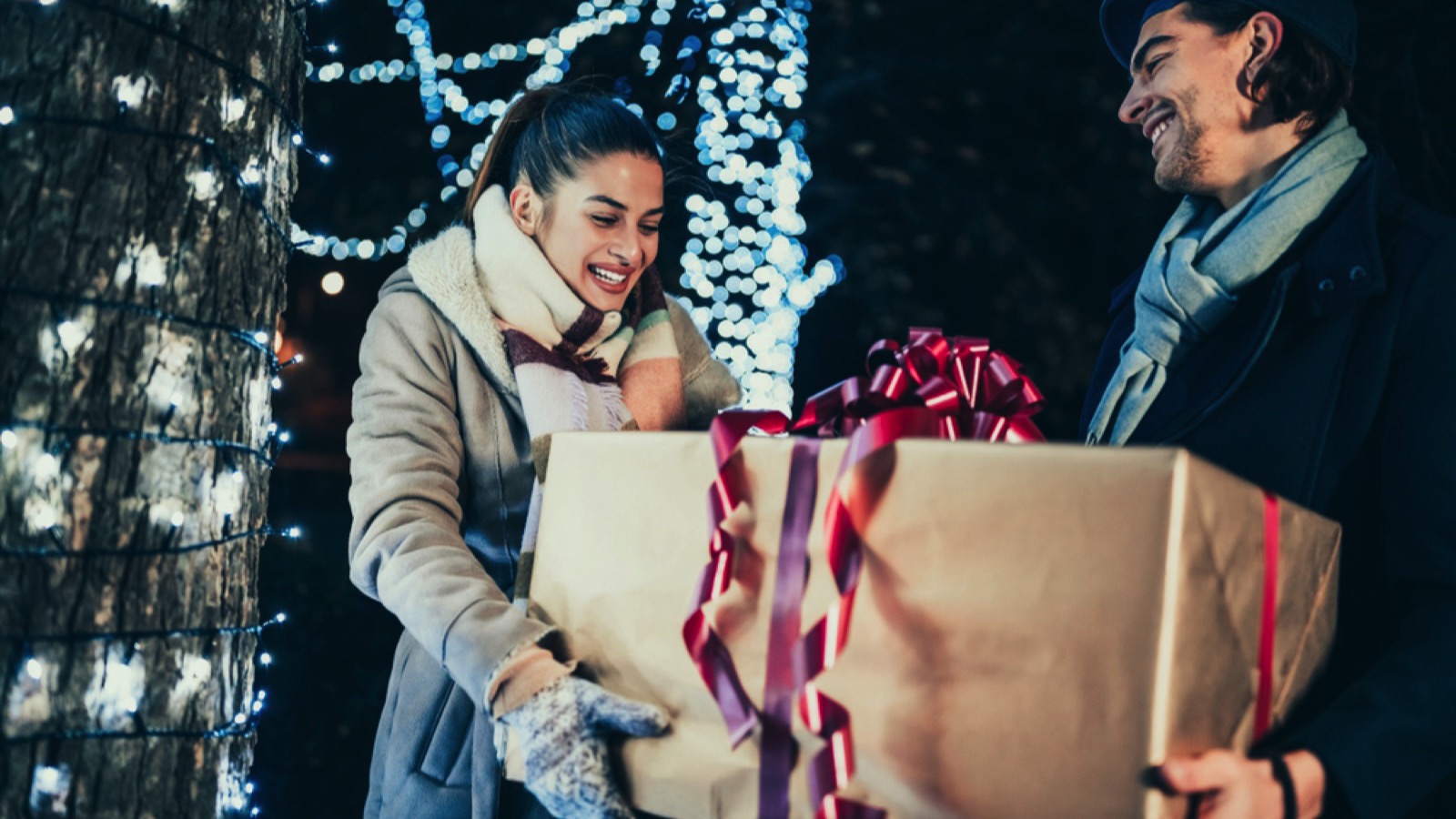 Man giving big gift