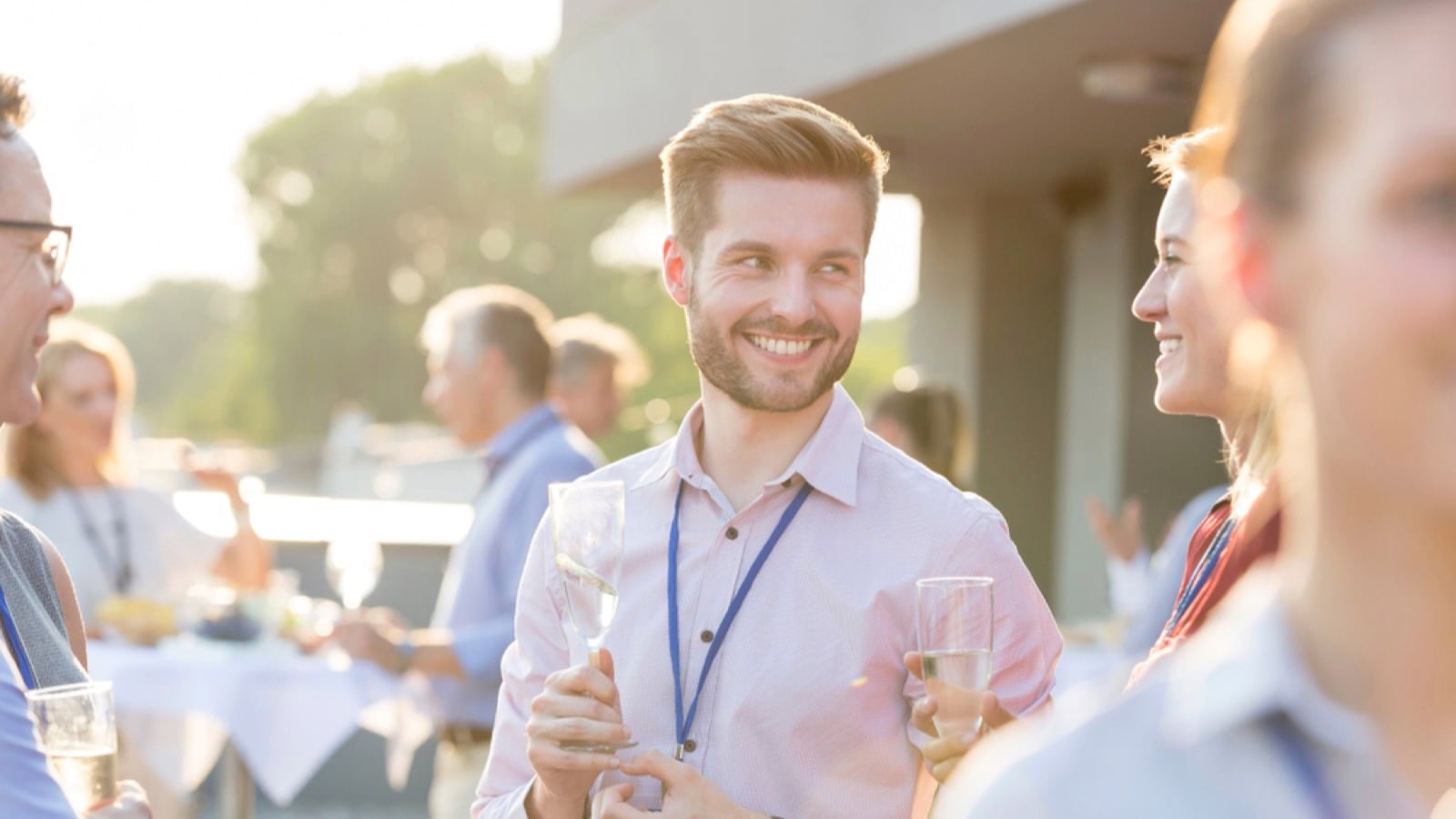Man talking with colleagues in business meeting