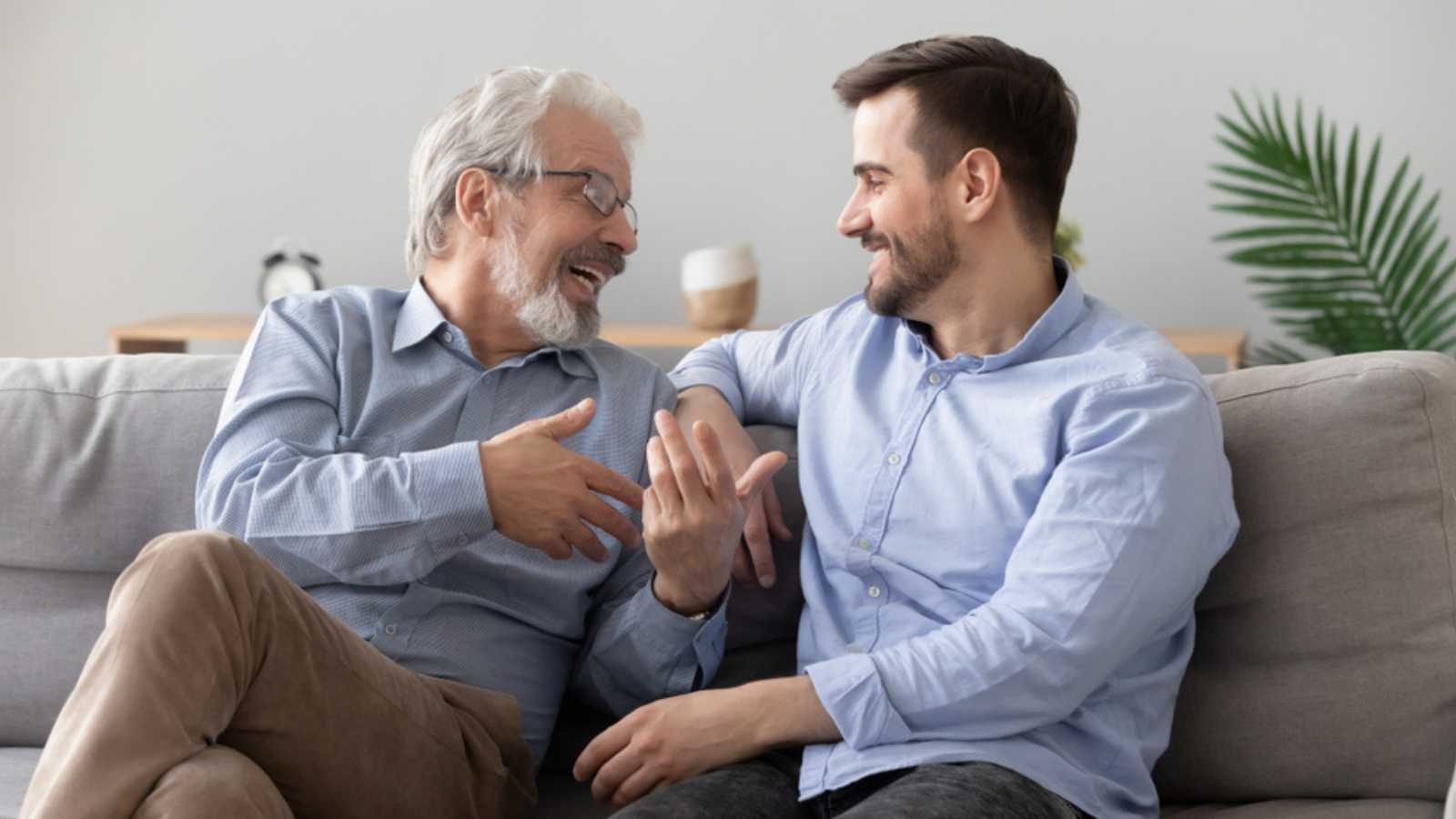 Son and Father talking