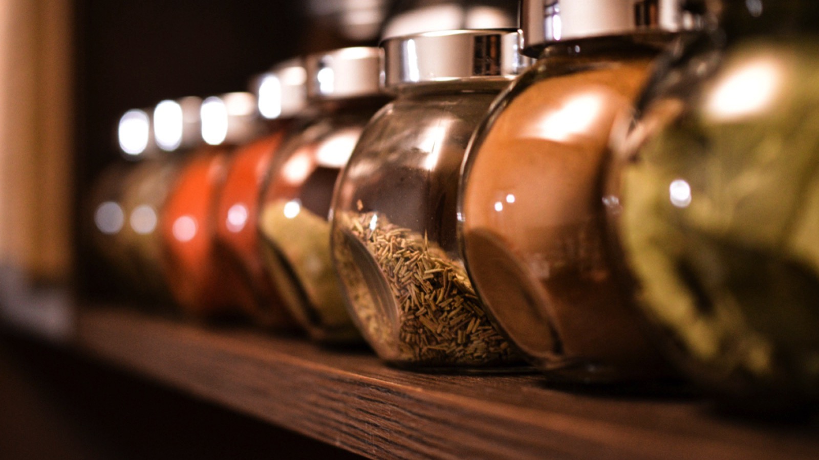 Spice Jars in shelf