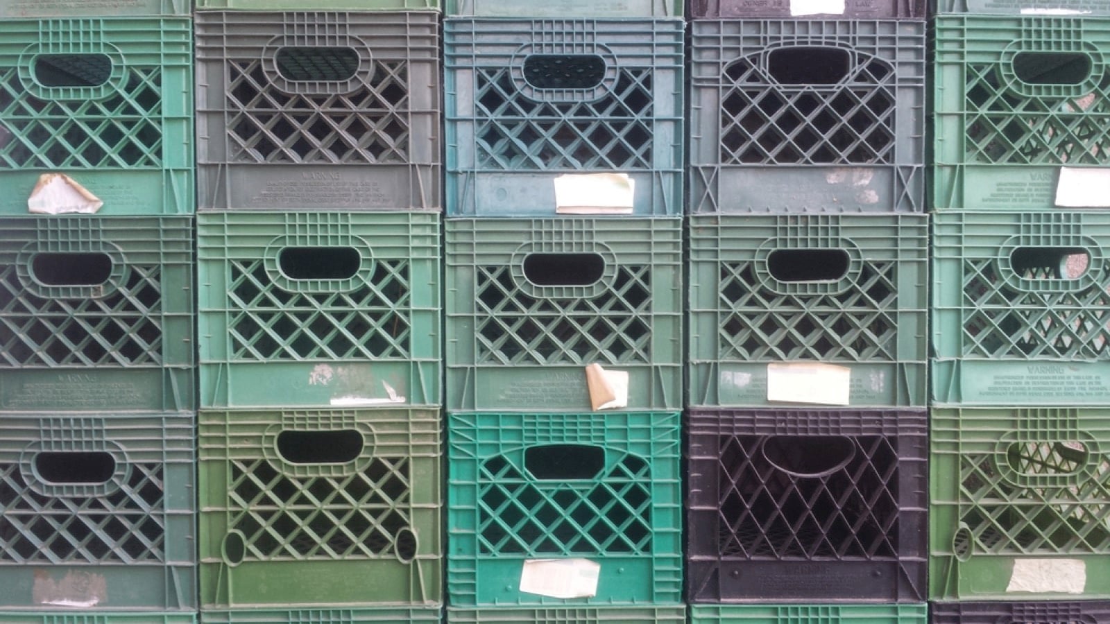 Stacked Milk Crate