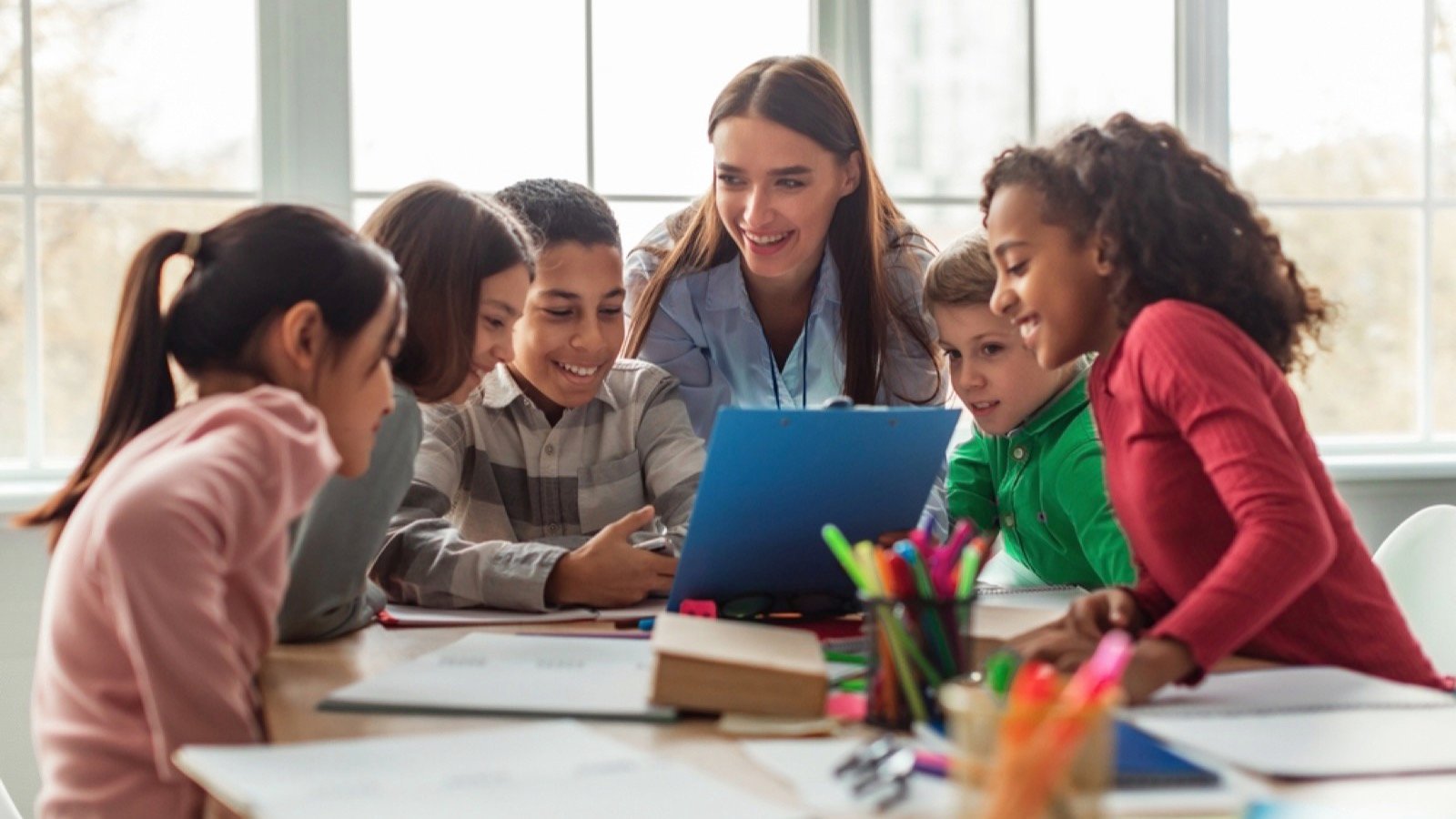 Tutor with kids