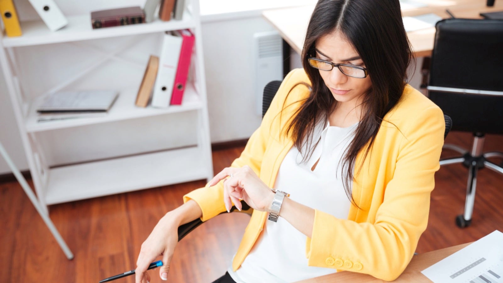 Woman looking at watch
