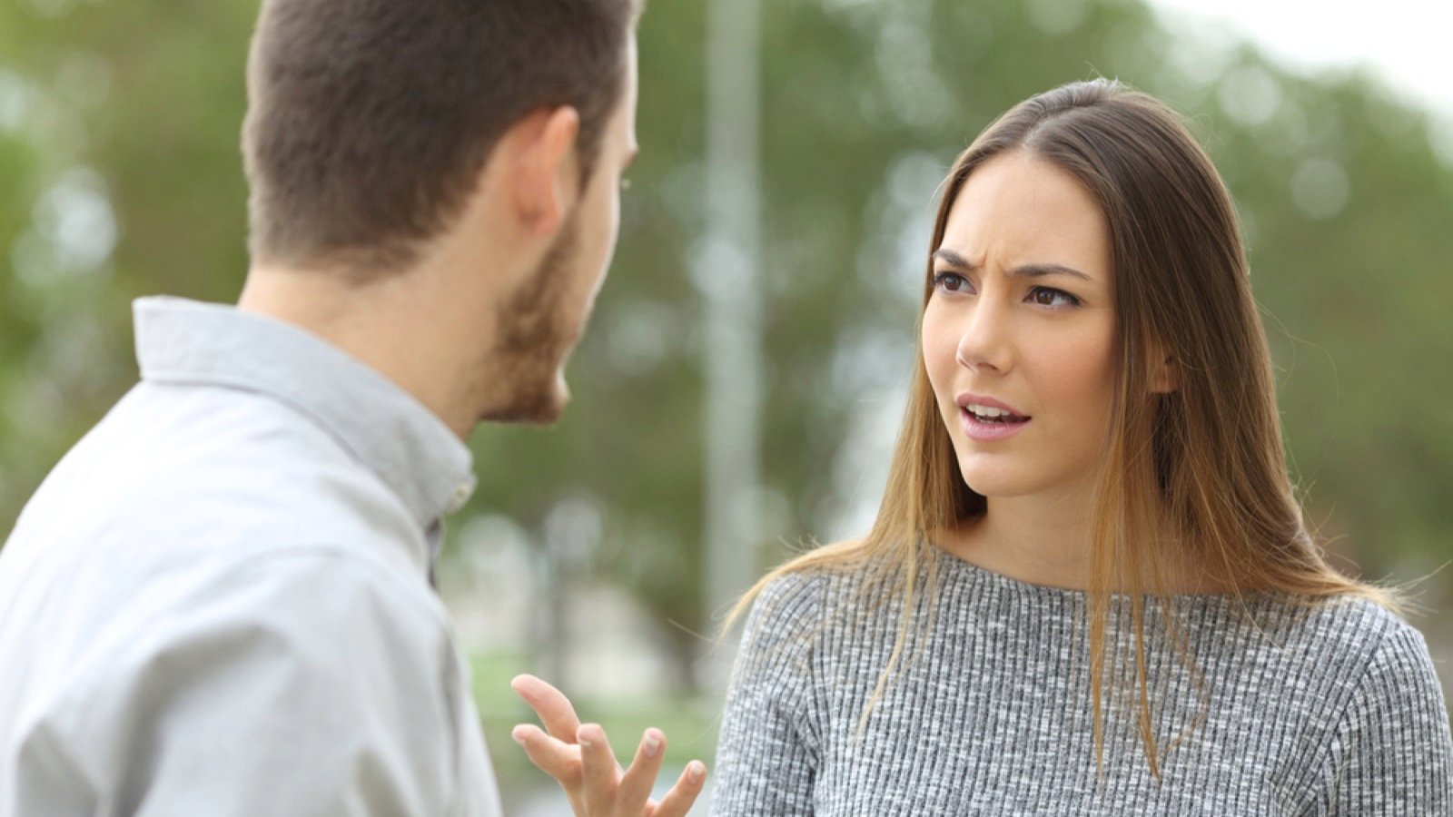 Woman questioning boy friend