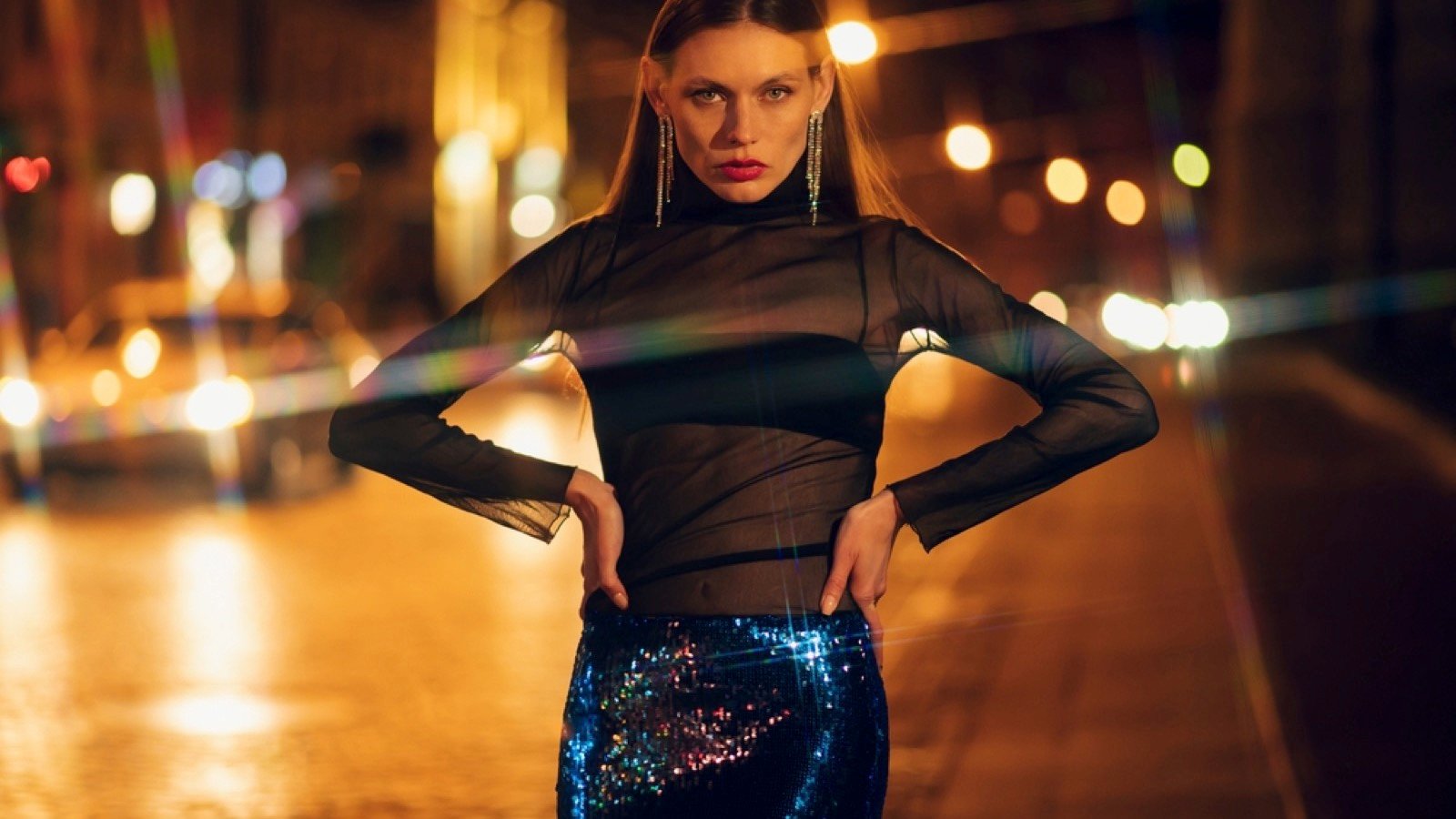 Woman wearing Sheer Clothing