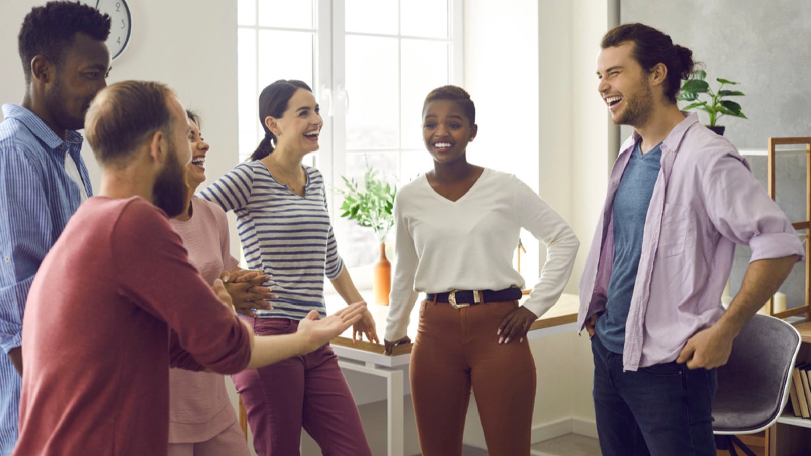 Diverse group of people meeting