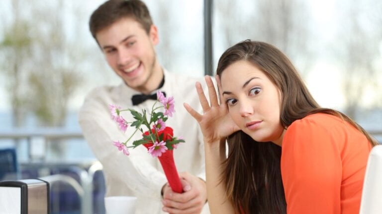 Woman rejecting proposal
