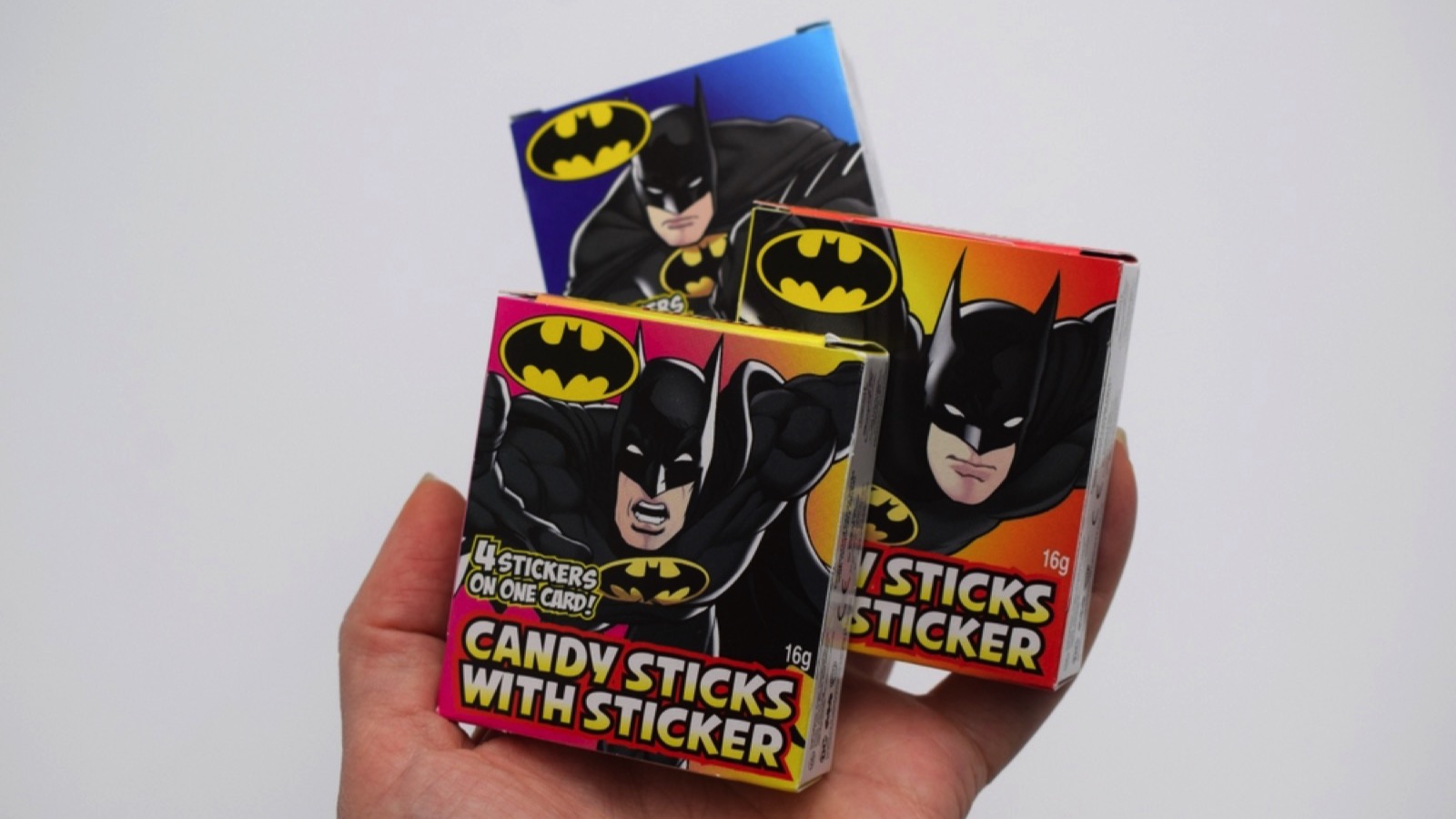 Batman Candy sticks card with stickers