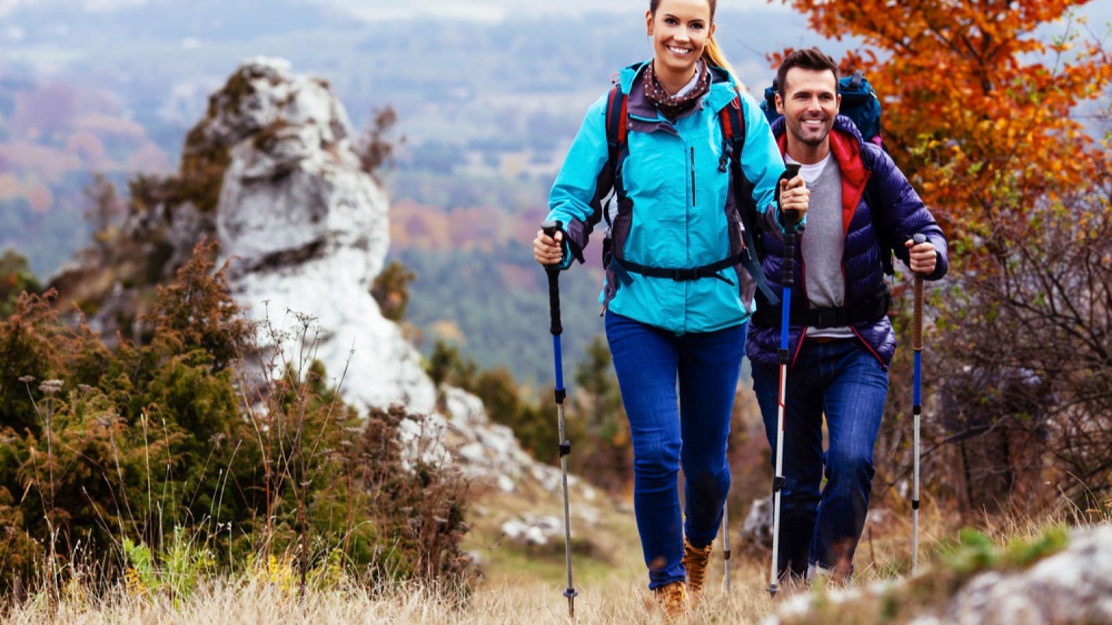 Couples hiking