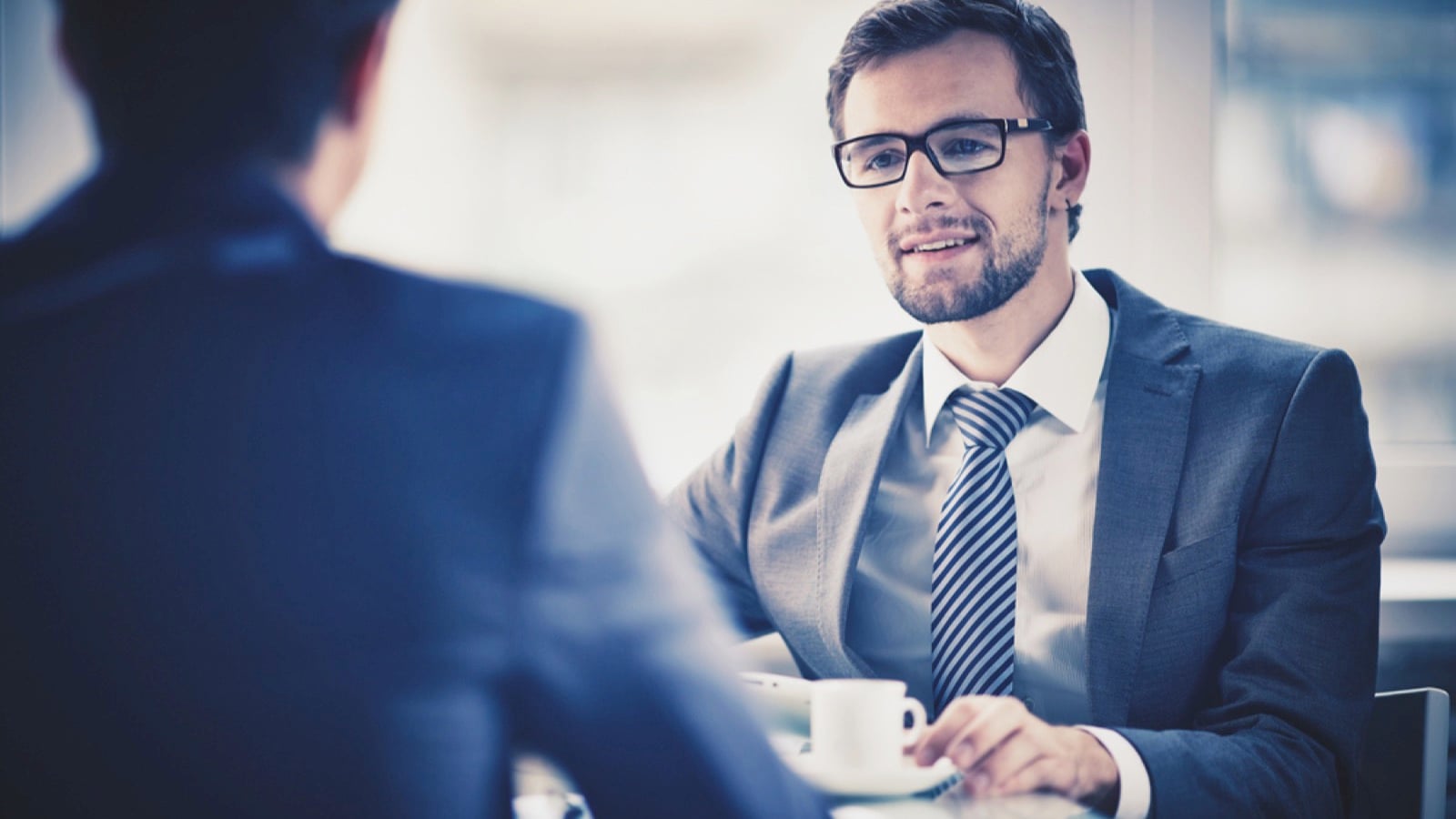 Man discussing with company manager