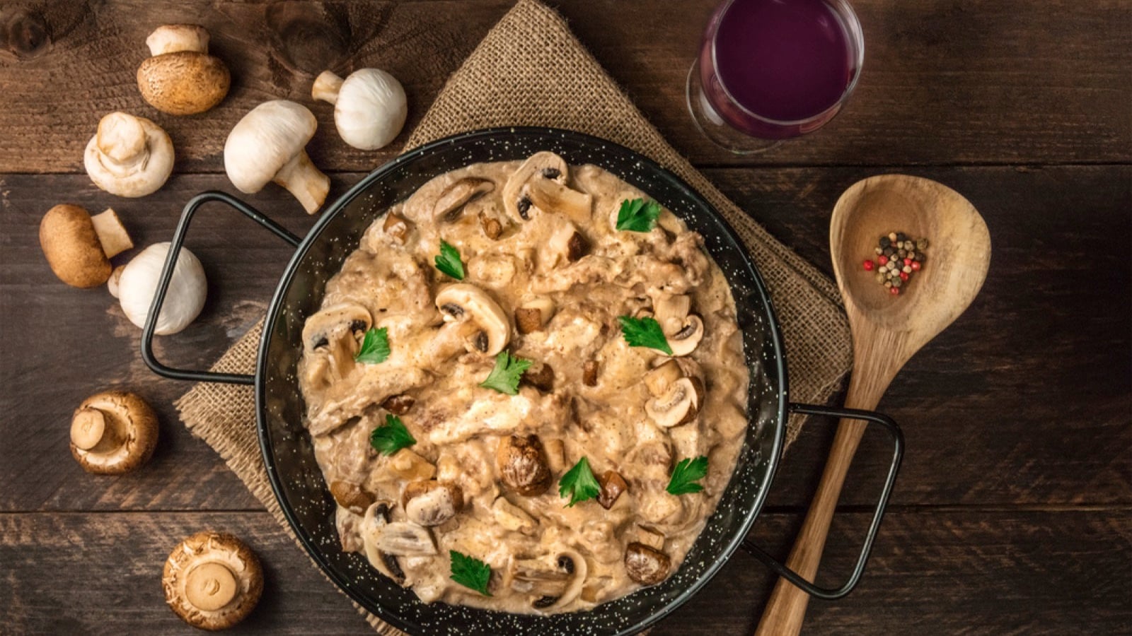 Mushroom and beef Stroganoff