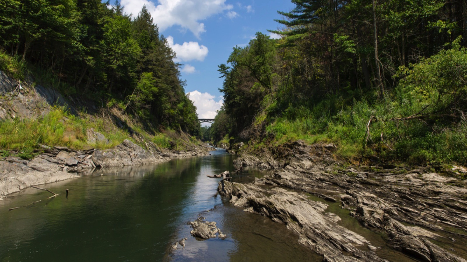 Ottauquechee River flowing through the Quechee Gorge State Park