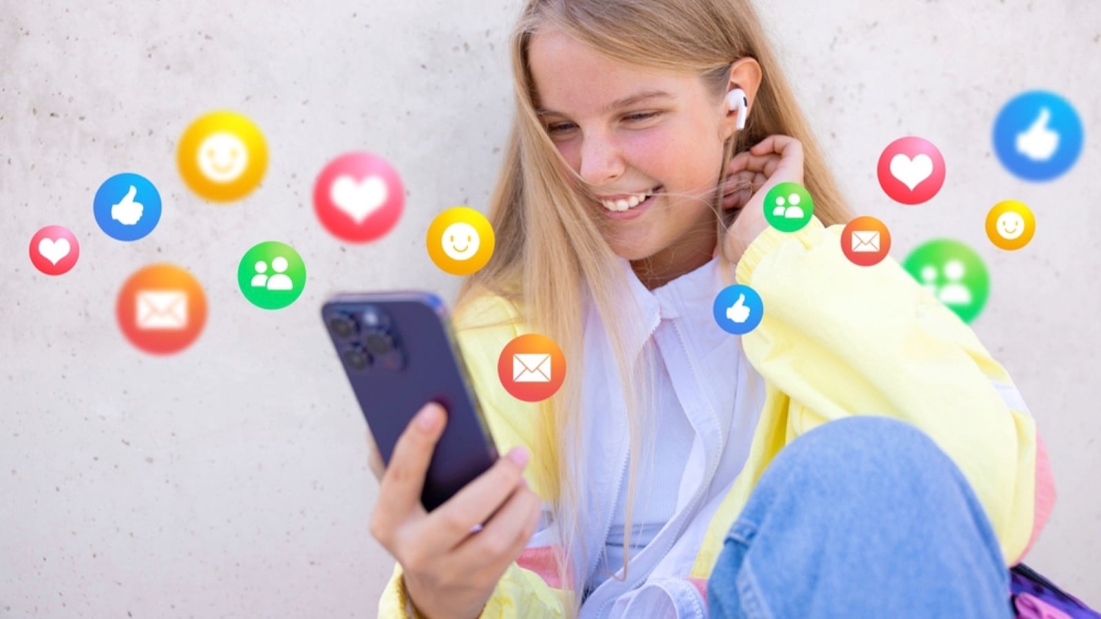 Teen sharing on social media