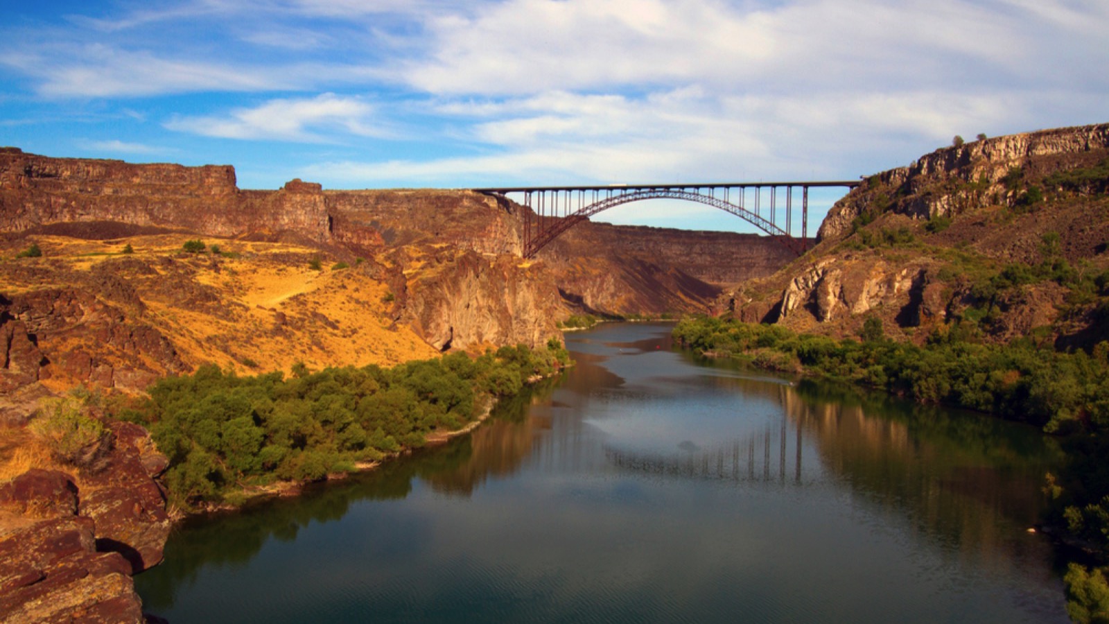 The Snake River and the Perrine Bridge at Twin Falls, Idaho