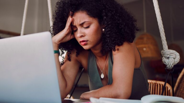 Tired and stressed student