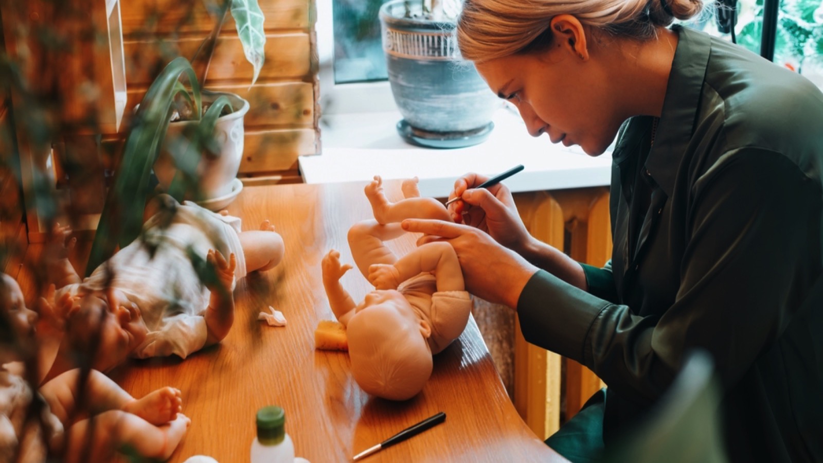 Woman doing craft work