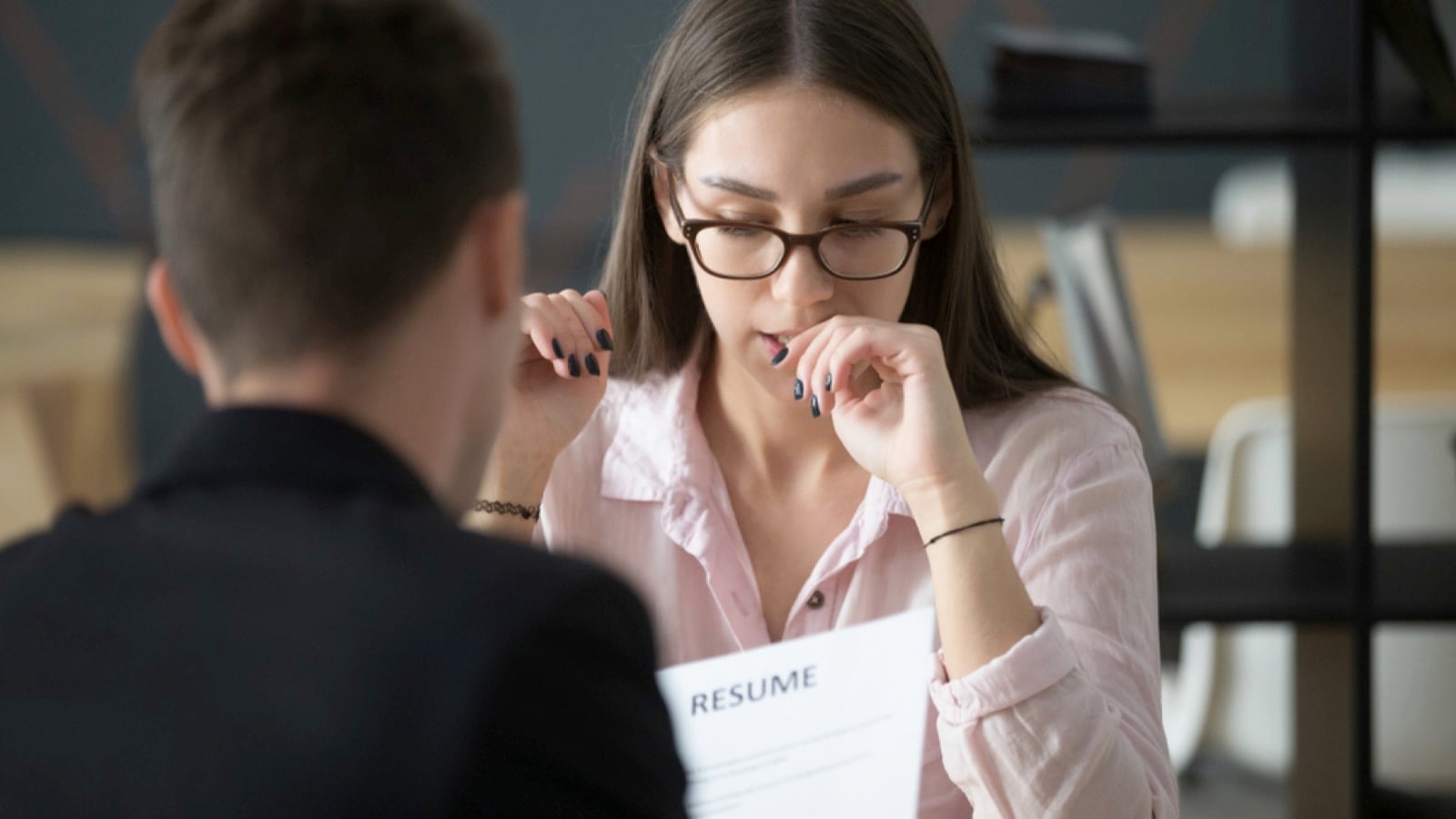 Woman scared in interview
