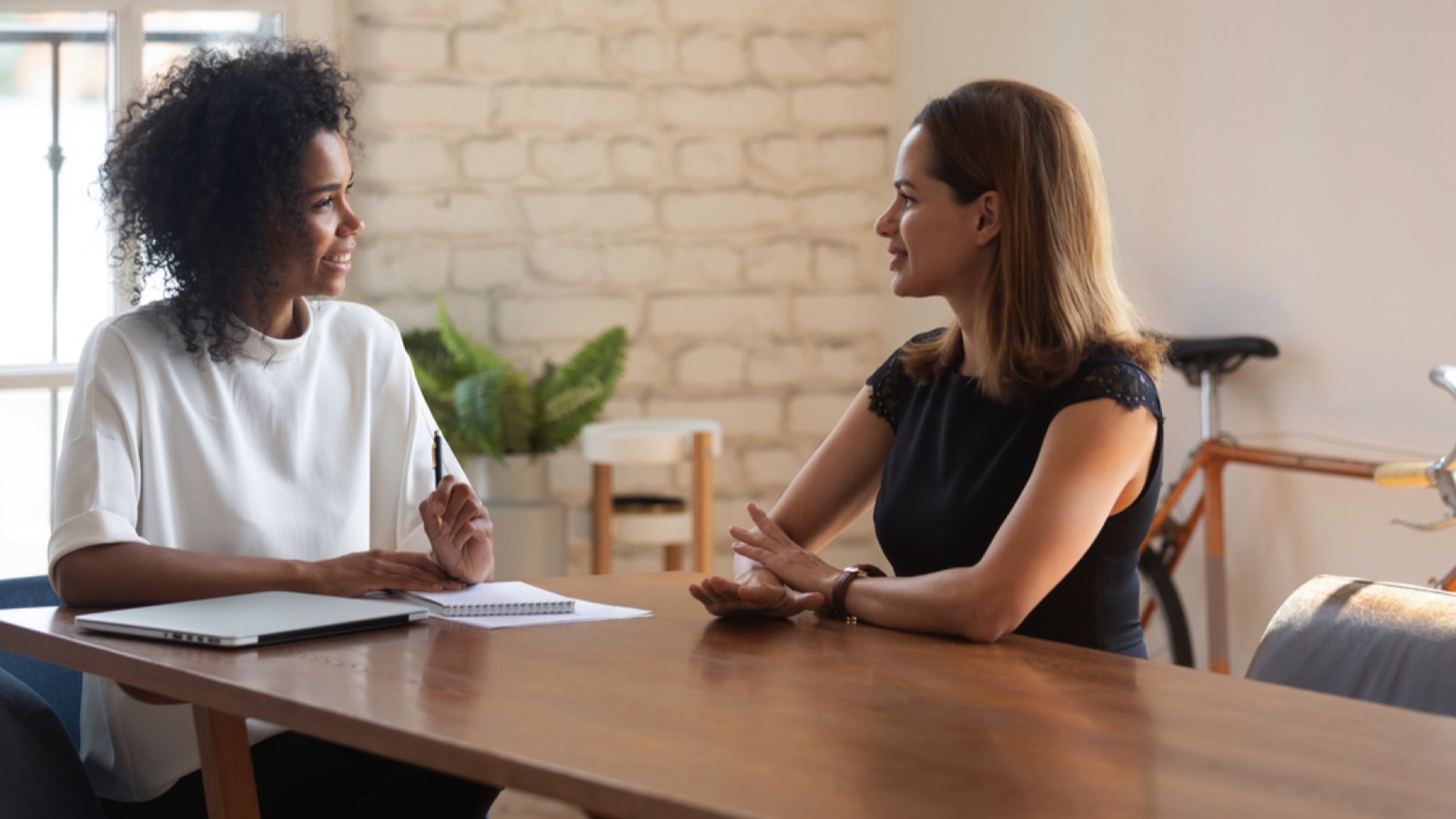 African woman in interview