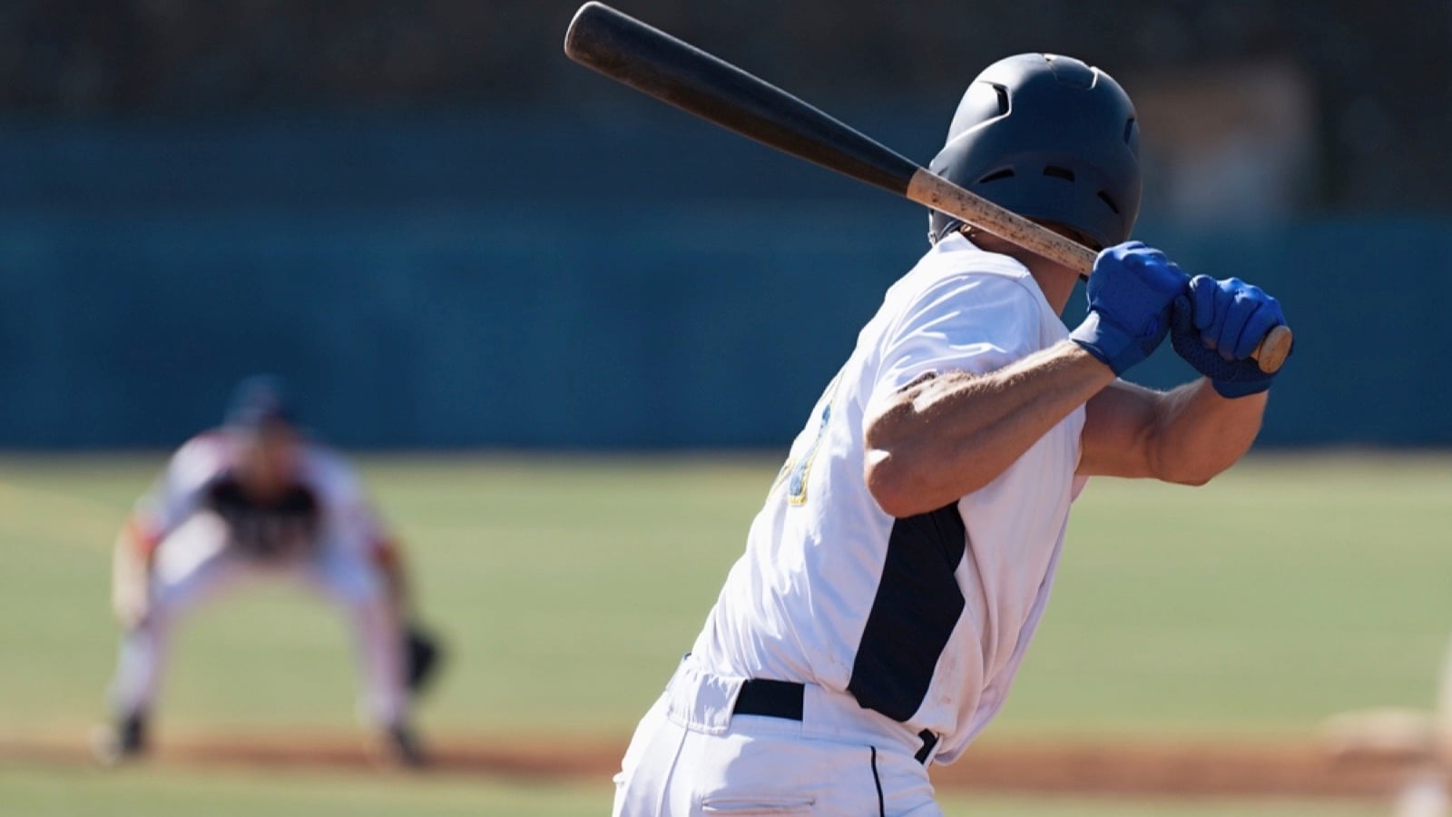 Baseball players in action